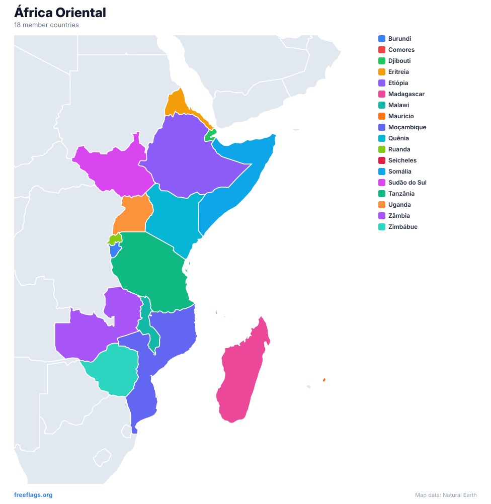 África Oriental Mapa Regional