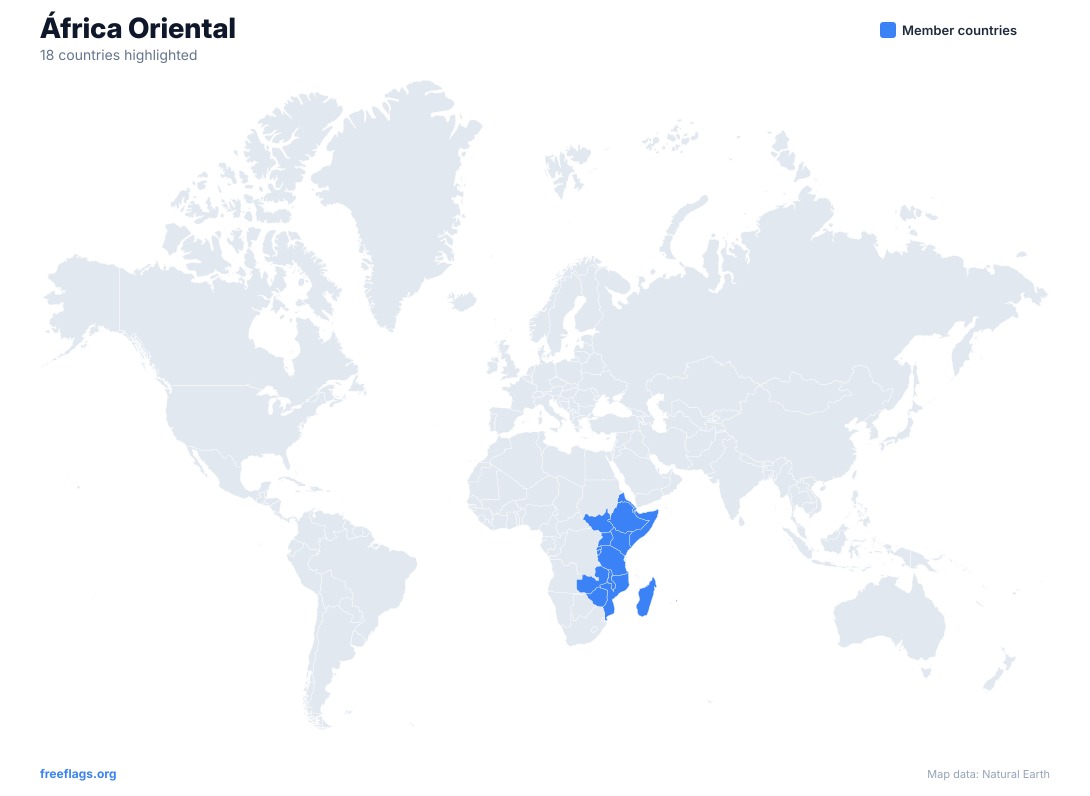África Oriental Mapa Mundi