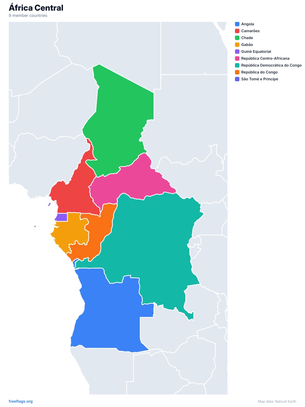 África Central Mapa Regional