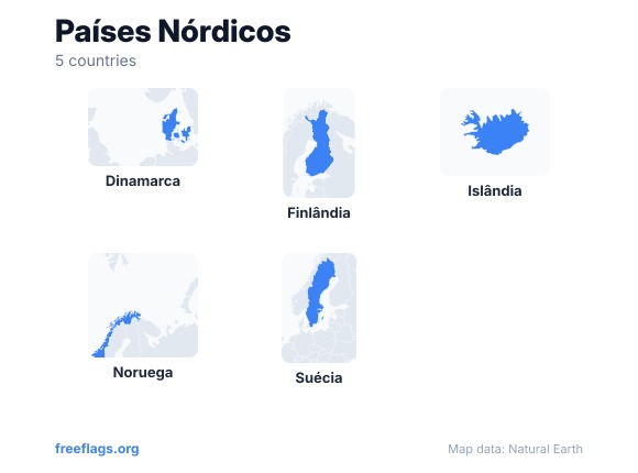 Países Nórdicos Silhuetas