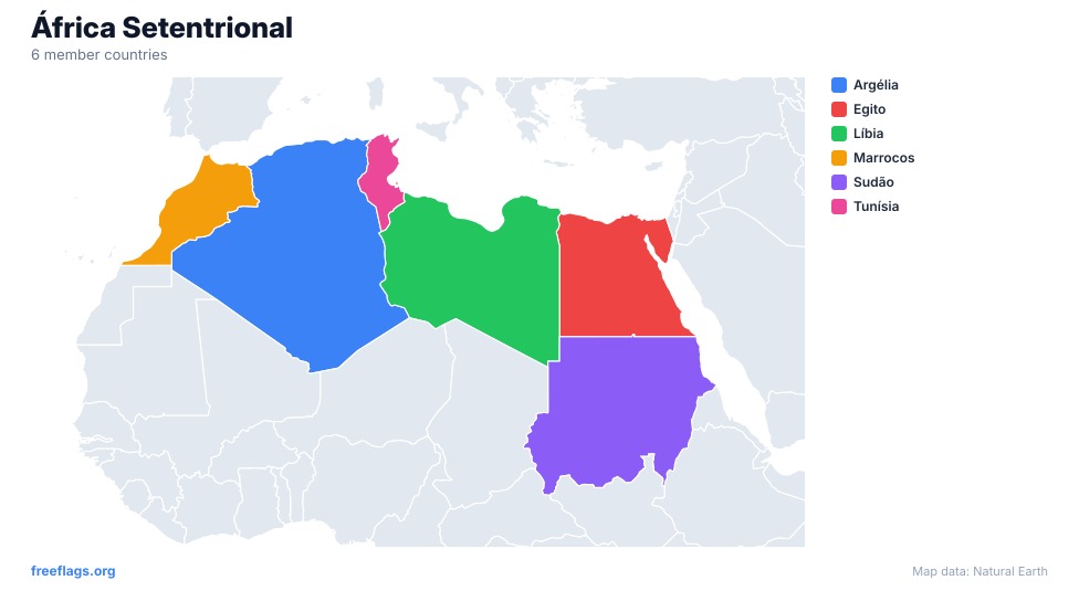 África Setentrional Mapa Regional