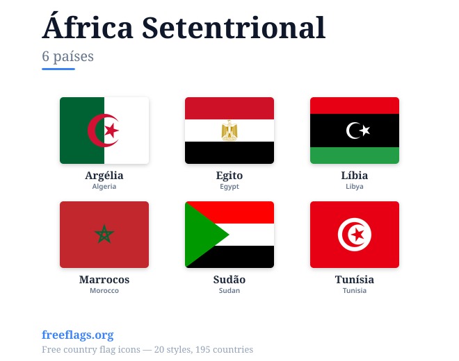 África Setentrional Bandeiras