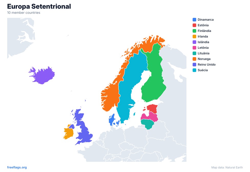 Europa Setentrional Mapa Regional