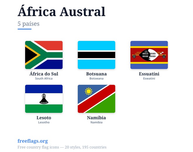 África Austral Bandeiras