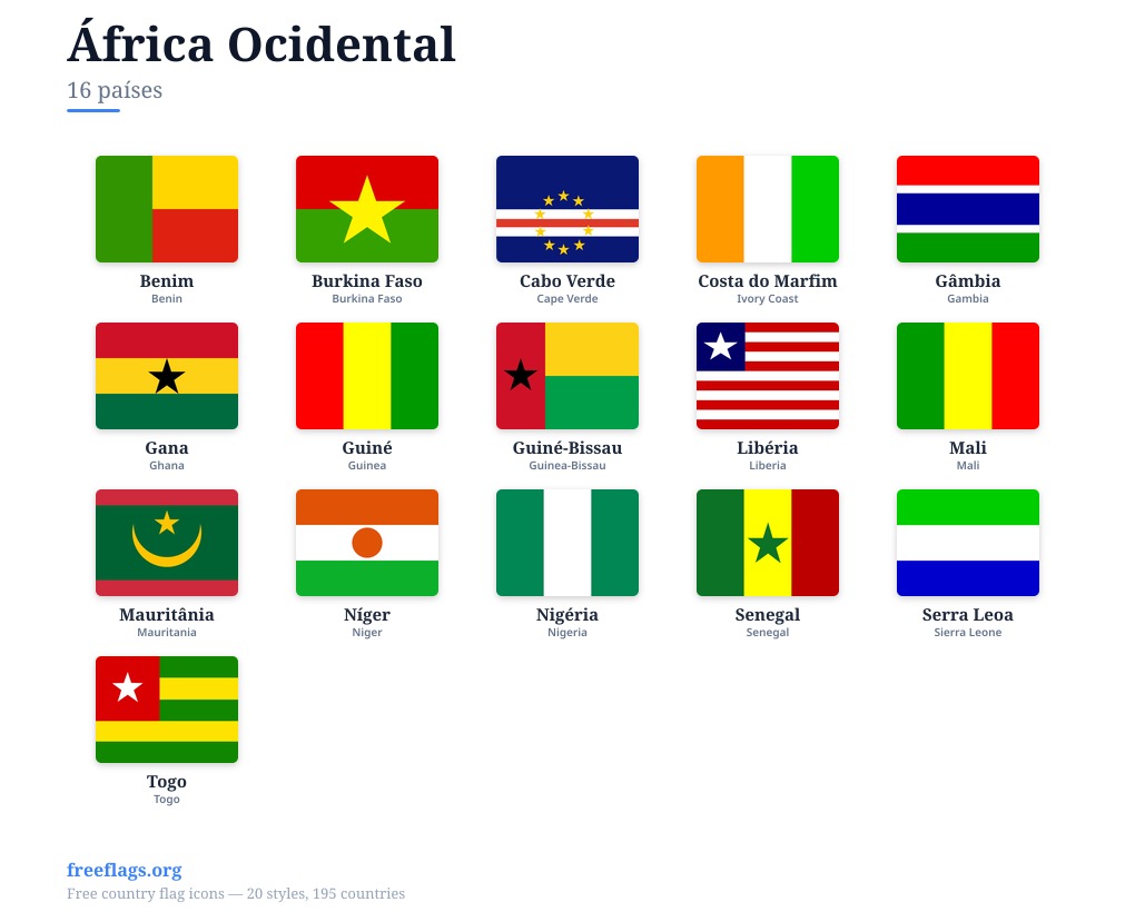 África Ocidental Bandeiras