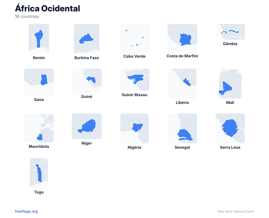 África Ocidental Silhuetas