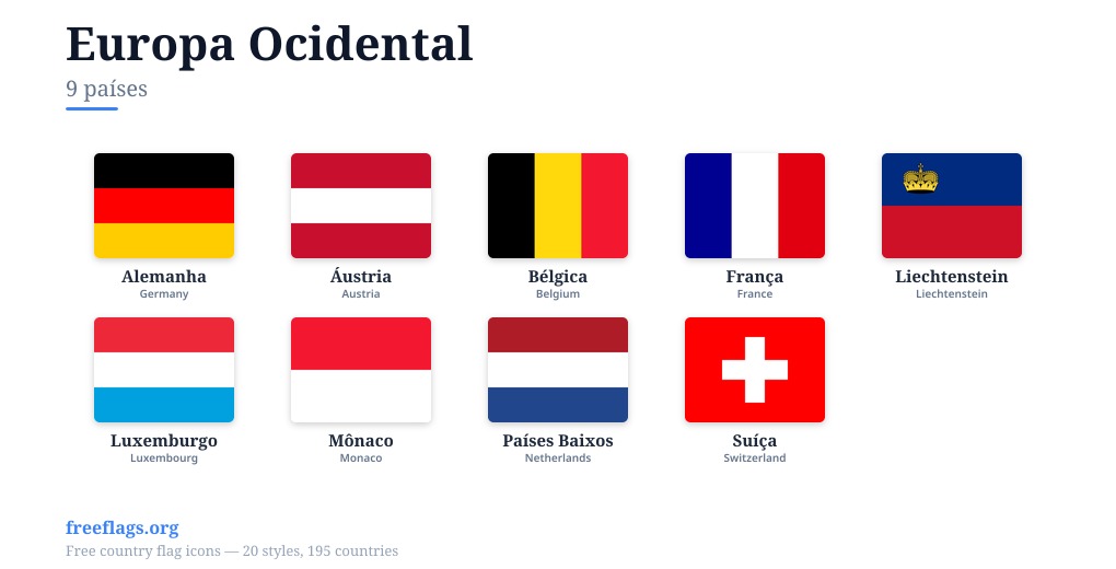 Europa Ocidental Bandeiras