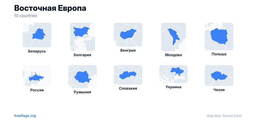 Восточная Европа Контуры стран
