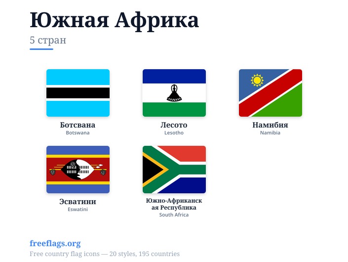 Южная Африка Флаги