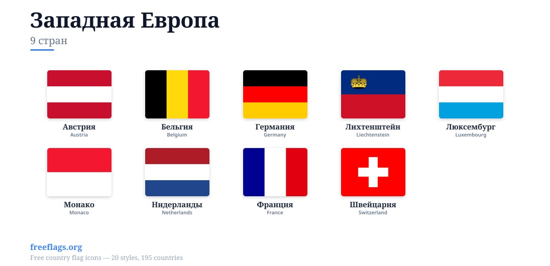 Западная Европа Флаги