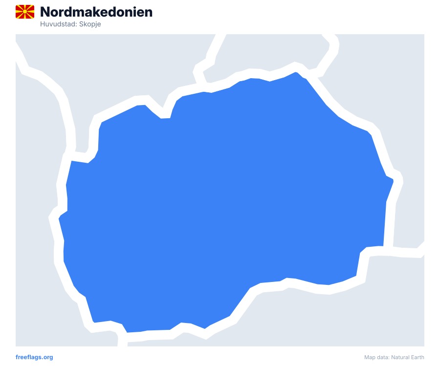 Nordmakedonien map poster