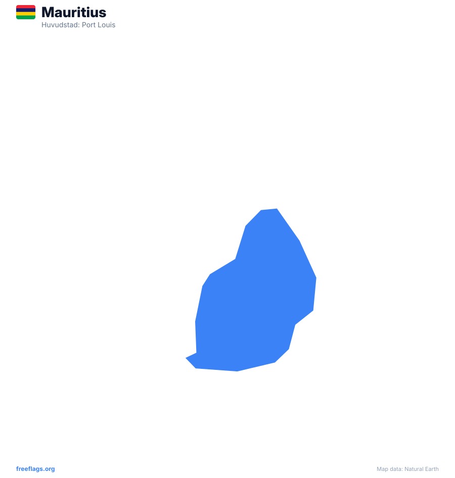 Mauritius map poster