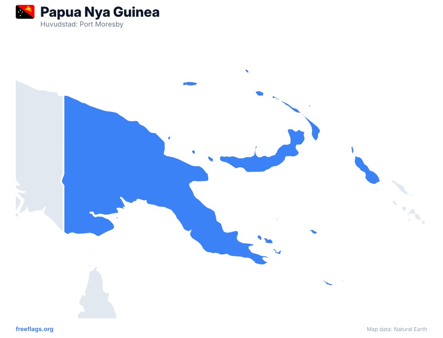 Papua Nya Guinea map poster