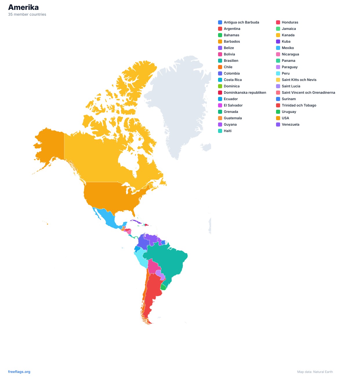 Amerika Regional Karta