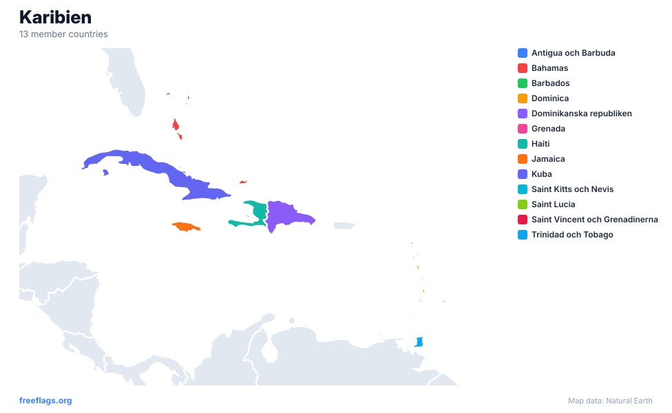 Karibien Regional Karta