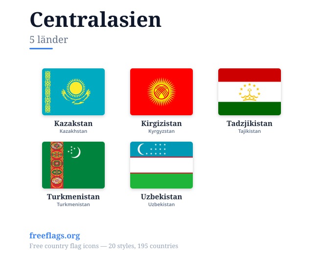 Centralasien Flaggor