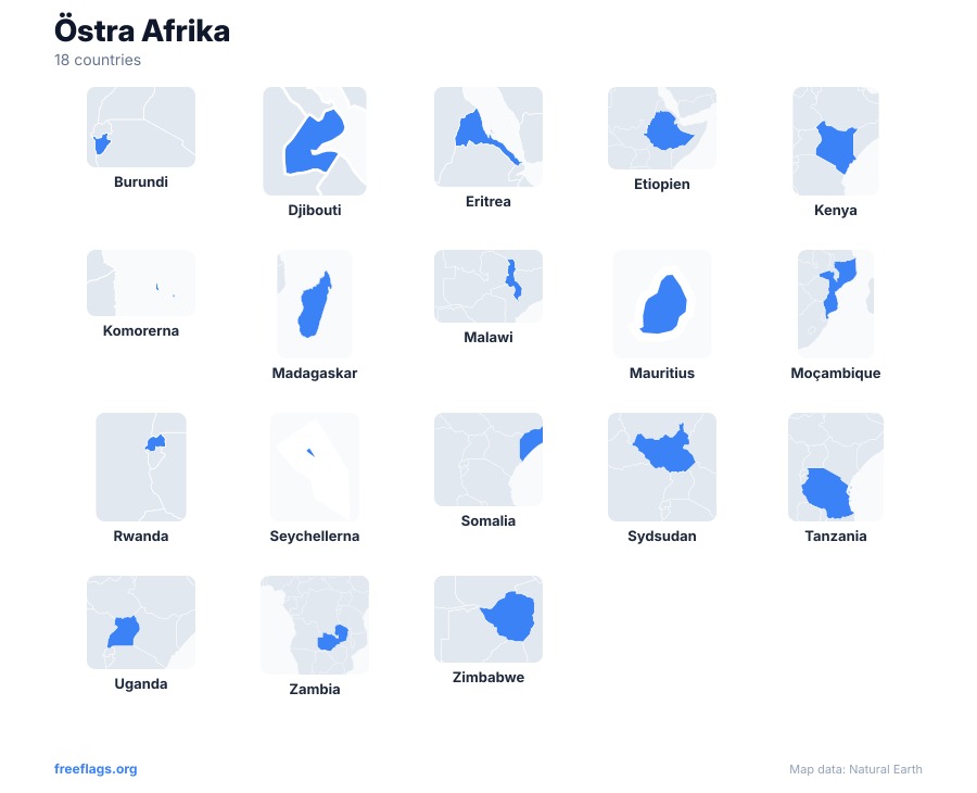 Östra Afrika Landsformer