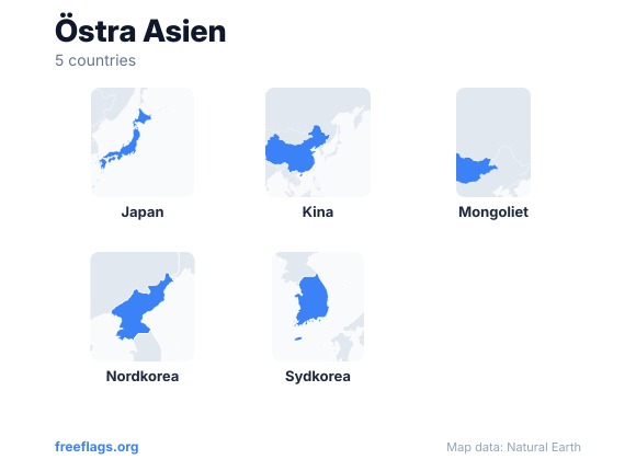 Östra Asien Landsformer