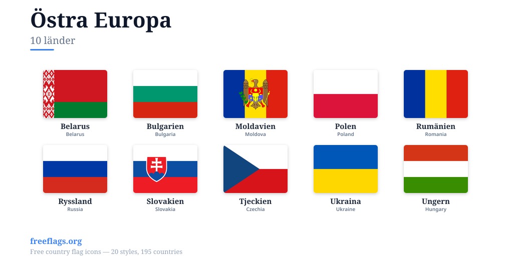 Östra Europa Flaggor