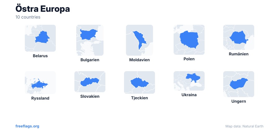 Östra Europa Landsformer