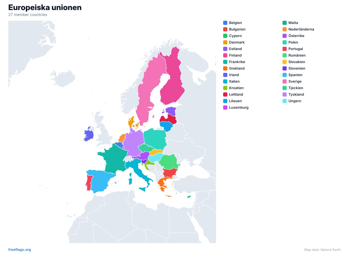 Europeiska unionen Regional Karta