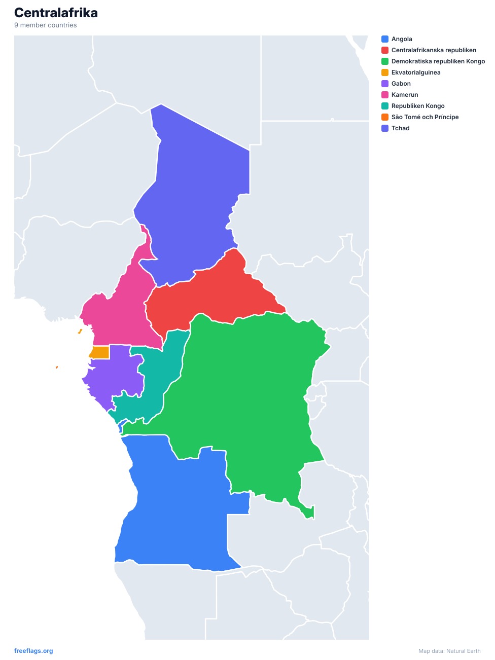 Centralafrika Regional Karta
