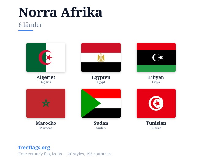 Norra Afrika Flaggor