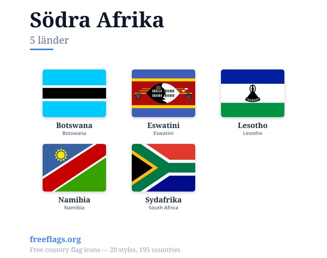 Södra Afrika Flaggor