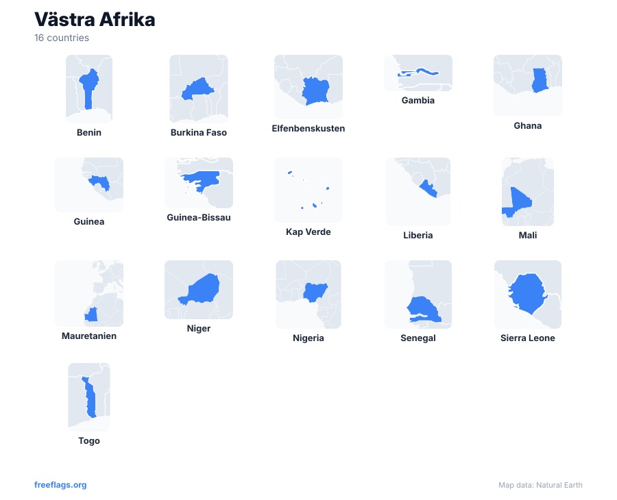Västra Afrika Landsformer