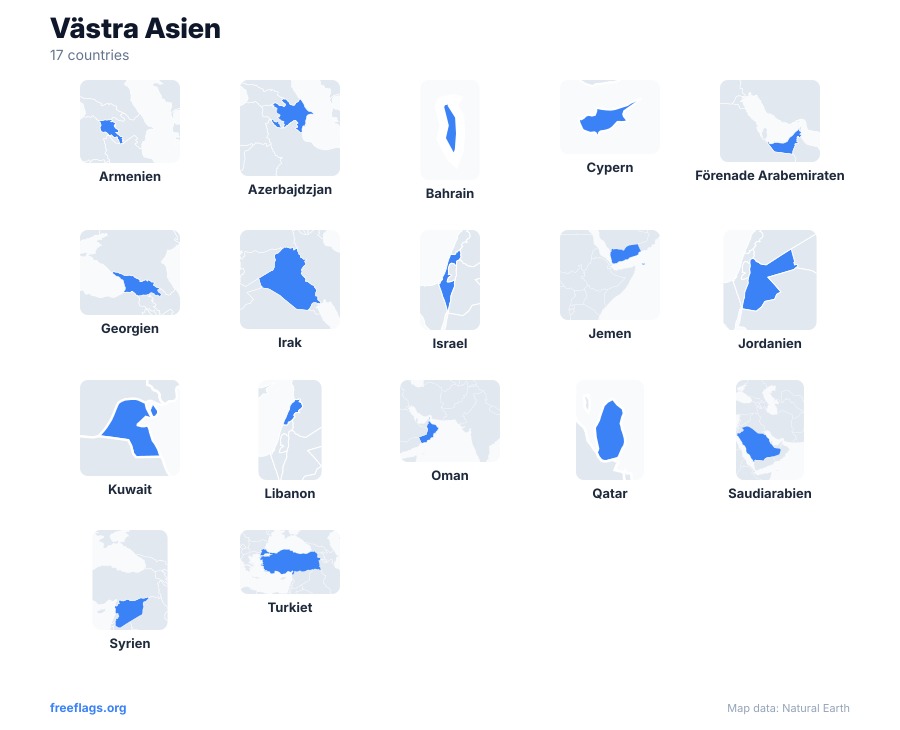 Västra Asien Landsformer