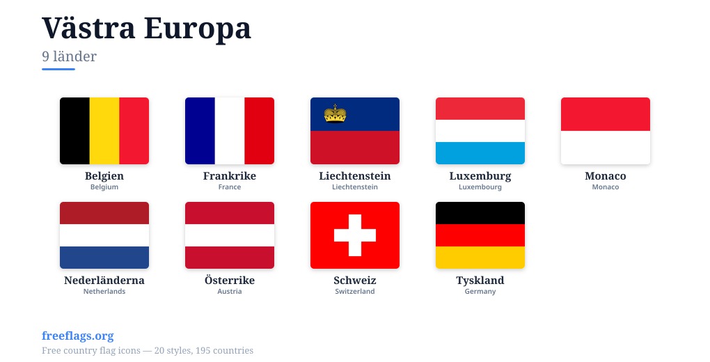 Västra Europa Flaggor
