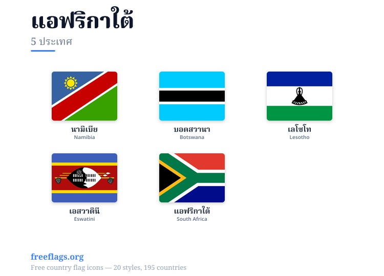 แอฟริกาใต้ ธงสมาชิก