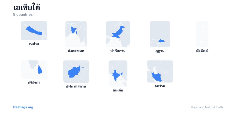 เอเชียใต้ รูปร่างประเทศ