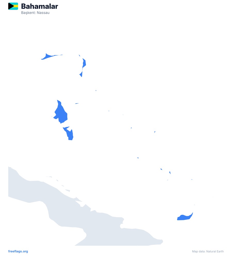 Bahamalar map poster