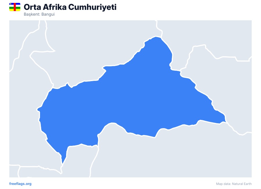 Orta Afrika Cumhuriyeti map poster