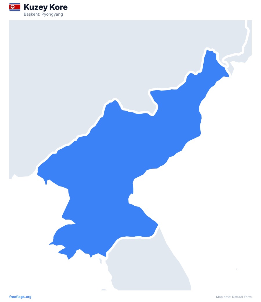 Kuzey Kore map poster