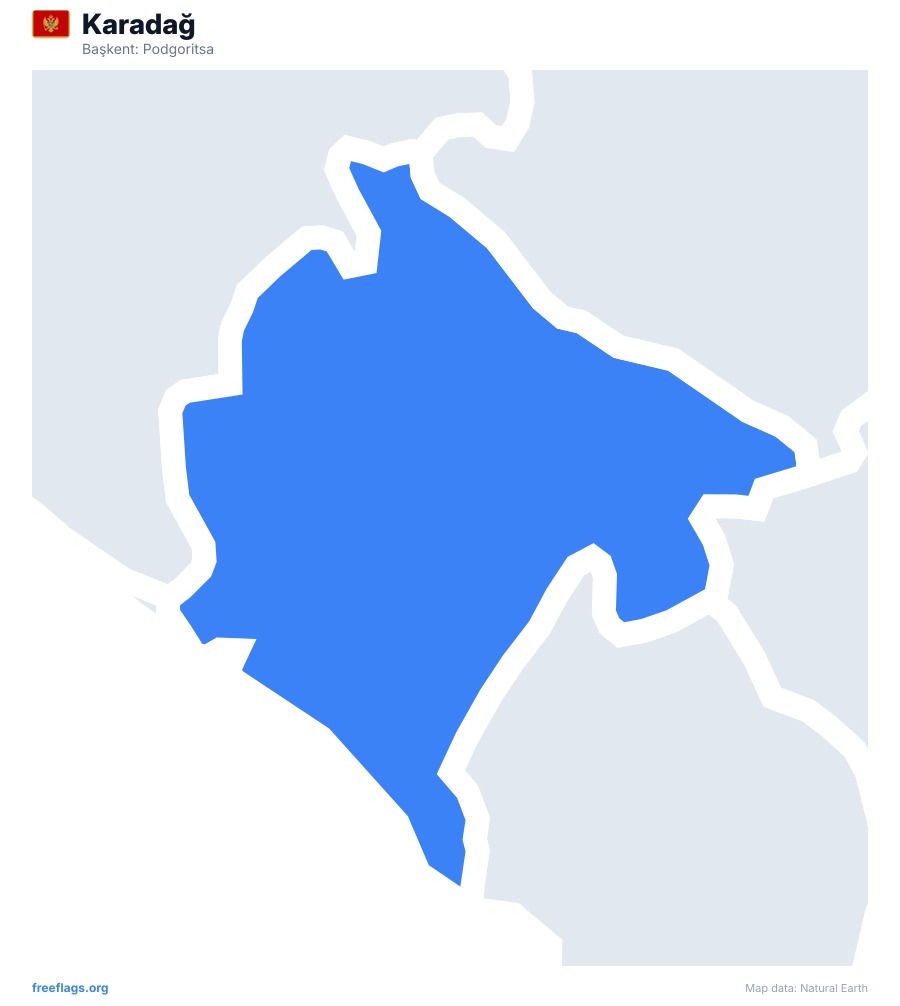 Karadağ map poster