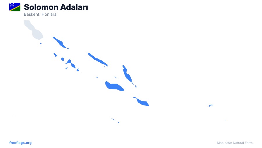 Solomon Adaları map poster