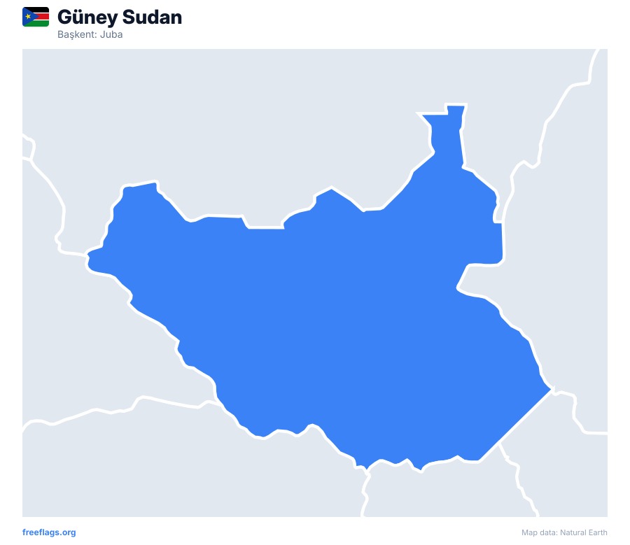 Güney Sudan map poster