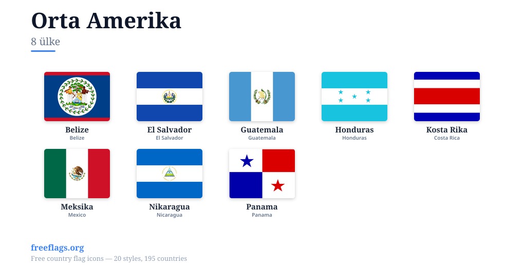 Orta Amerika Üye Bayrakları