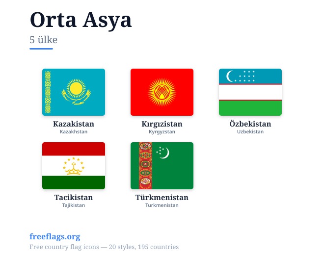 Orta Asya Üye Bayrakları