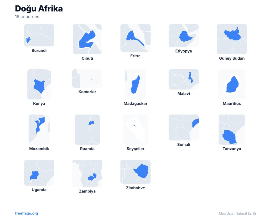 Doğu Afrika Ülke Şekilleri
