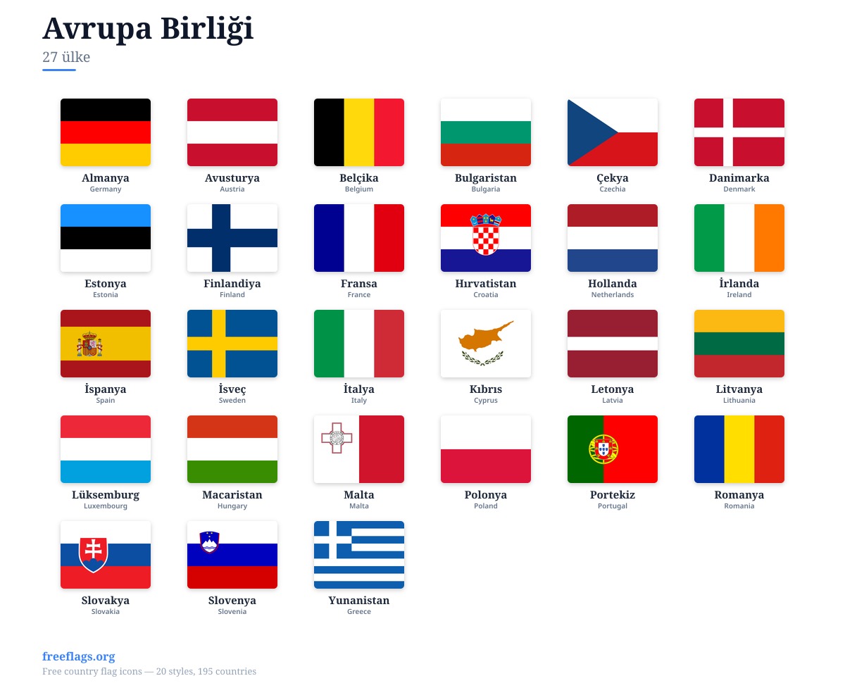 Avrupa Birliği Üye Bayrakları