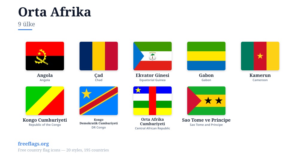 Orta Afrika Üye Bayrakları