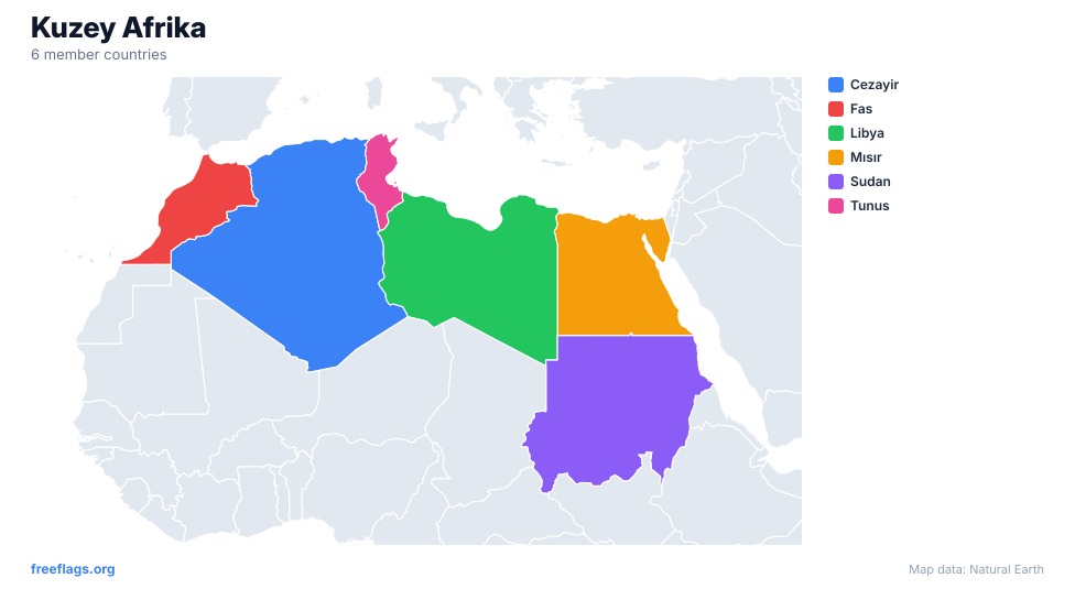 Kuzey Afrika Bölge Haritası