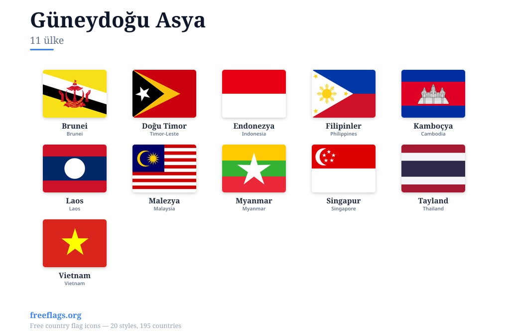 Güneydoğu Asya Üye Bayrakları