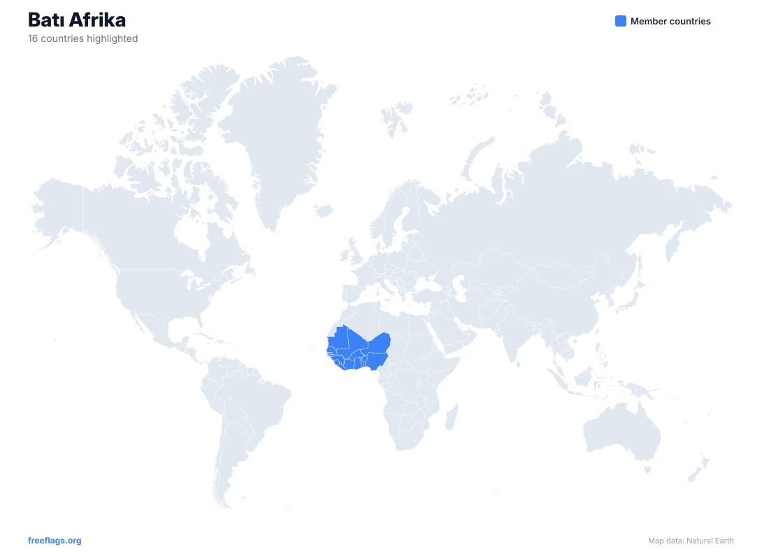 Batı Afrika Dünya Haritası
