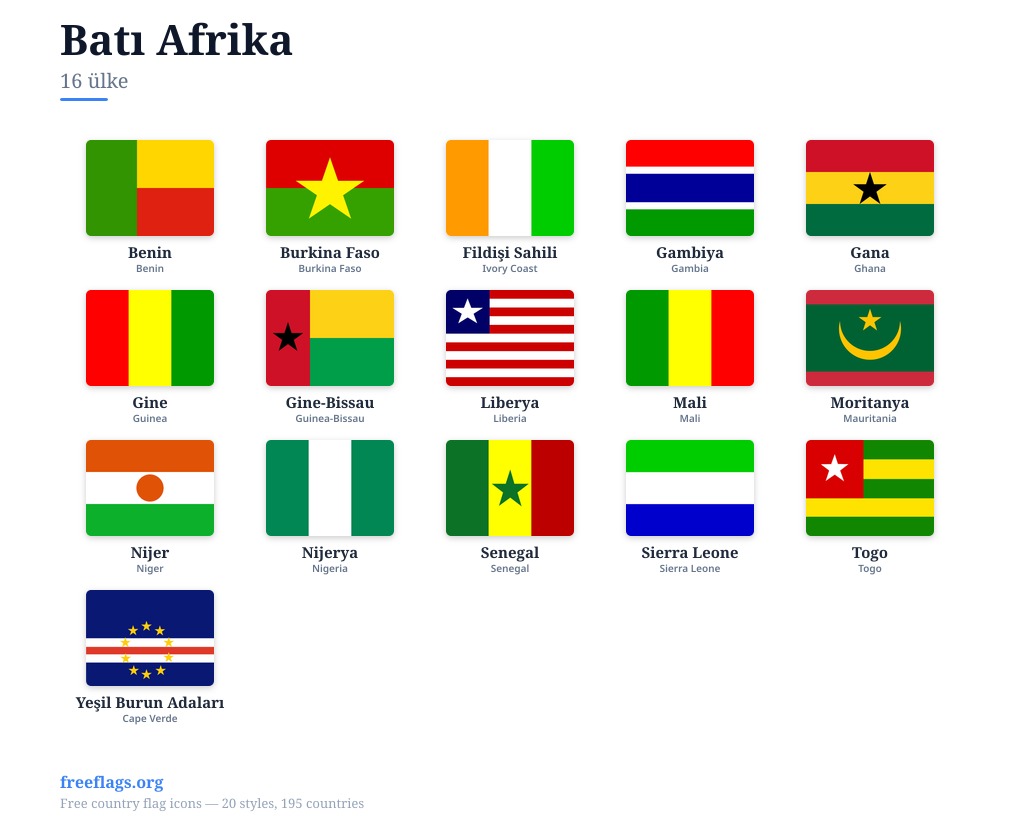 Batı Afrika Üye Bayrakları