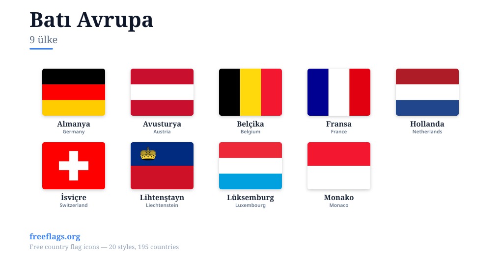 Batı Avrupa Üye Bayrakları