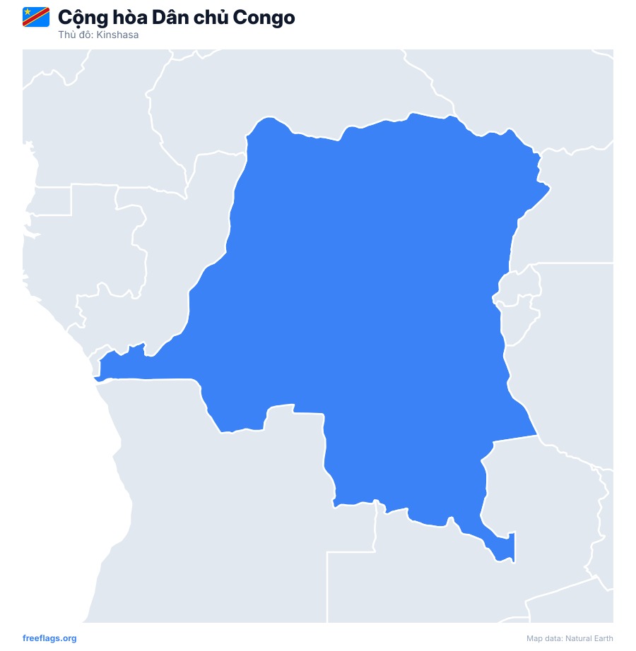 Cộng hòa Dân chủ Congo map poster